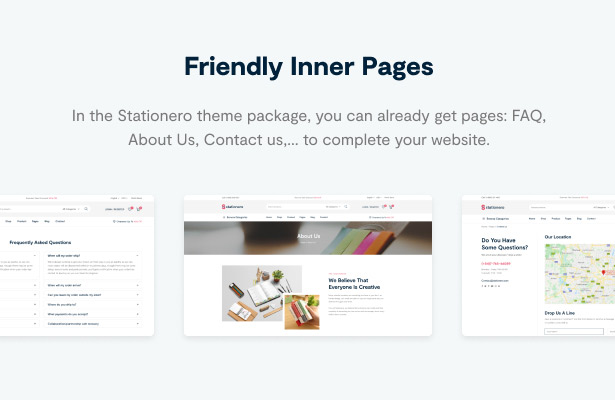Stationery WordPress Theme Inner Pages
